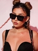 Square Shape Large Temple Sunglasses