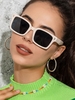 Square Shape Wide Frame Oversized Sunglasses