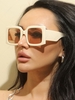 Square Shape Wide Leg Frame Sunglasses