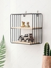 Square Shaped Double Shelf Home Decor Wall Art Storage Rack