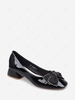 Square Toe Bowknot Chunky Heel Pumps