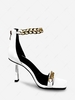 Square Toe Chain Decor Stiletto Heel Sandals