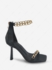 Square Toe Chain Decor Stiletto Heel Sandals