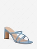 Square Toe Chunky Heel Solid Color Sandals