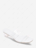 Square Toe Clear Vamp Slip-On Sandals