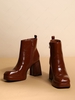 Square Toe Platform Chunky Heel Boots