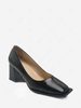 Square Toe Retro Chunky Heel Pumps