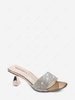 Square Toe Rhinestone Decorative Sandals
