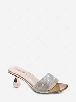 Square Toe Rhinestone Decorative Sandals