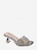 Square Toe Rhinestone Decorative Sandals