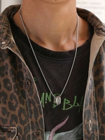 Stainless Steel Hip Hop Ring Chain Pendant Necklace