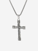 Stainless Steel Twist Cross Pendant Necklace