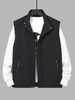Stand Collar Zip Up Pocket Padded Waistcoat Quilted Vest Xl Black