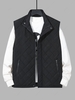 Stand Collar Zip Up Pocket Padded Waistcoat Quilted Vest Xs Black