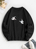 Star Astronaut Print Pullover Sweatshirt L Black