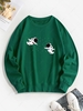 Star Astronaut Print Pullover Sweatshirt L Deep green