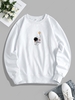 Star Astronaut Print Pullover Sweatshirt L White