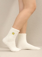 Star Embroidered Fleece Socks