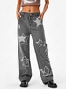 Star Grayed Baggy Jeans M Black