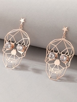 Star Hollow Out Skull Earrings