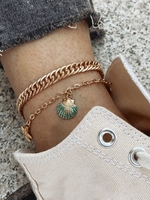 Starfish Seashell Pendant Multi-layer Anklets