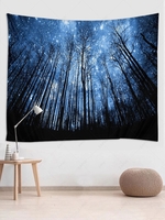 Starry Sky and Forest Print Tapestry