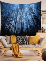 Starry Sky and Forest Print Tapestry