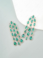 Statement Rhinestone Crystal Cluster Waterdrop Earrings