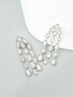 Statement Rhinestone Crystal Cluster Waterdrop Earrings