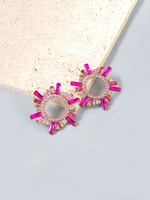 Statement Rhinestone Crystal Sunflower Stud Earrings