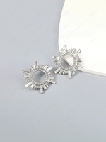 Statement Rhinestone Crystal Sunflower Stud Earrings