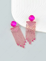 Statement Rhinestone Fringe Earrings