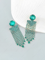 Statement Rhinestone Fringe Earrings