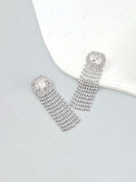 Statement Rhinestone Fringe Earrings