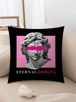 Statue Pattern Plush Pillowcase