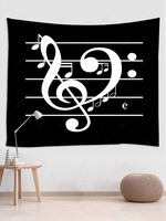 Stave Print Colorblock Tapestry
