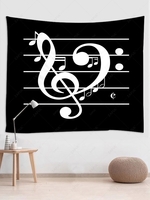 Stave Print Colorblock Tapestry