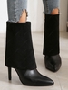 Stiletto Heel Pointed Toe Fold Over Boots