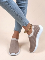 Stitching Knit Detail Breathable Shoes