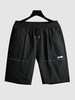 Stitching Pockets Drawstring Shorts Xs Black