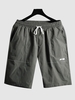Stitching Pockets Drawstring Shorts Xs Dark gray