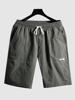 Stitching Pockets Drawstring Shorts Xs Dark gray