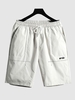 Stitching Pockets Drawstring Shorts Xs White