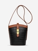 Stone Embossed Crossbody Bucket Bag