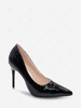 Stone Embossed Pointed Toe Pumps