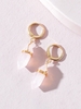 Stone Shape Charm Huggies Earrings
