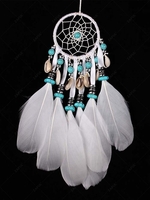 Stone Shell Feather Fringe Car Hanging Dreamcatcher