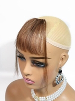 Straight Human Hair See-through Bang with Sideburns
