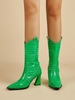 Strange Heel Side Zip Embossed Calf Boots
