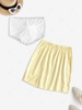 Strapless Back Tie Scarf Top and Skirt Two Piece Set L Yellow